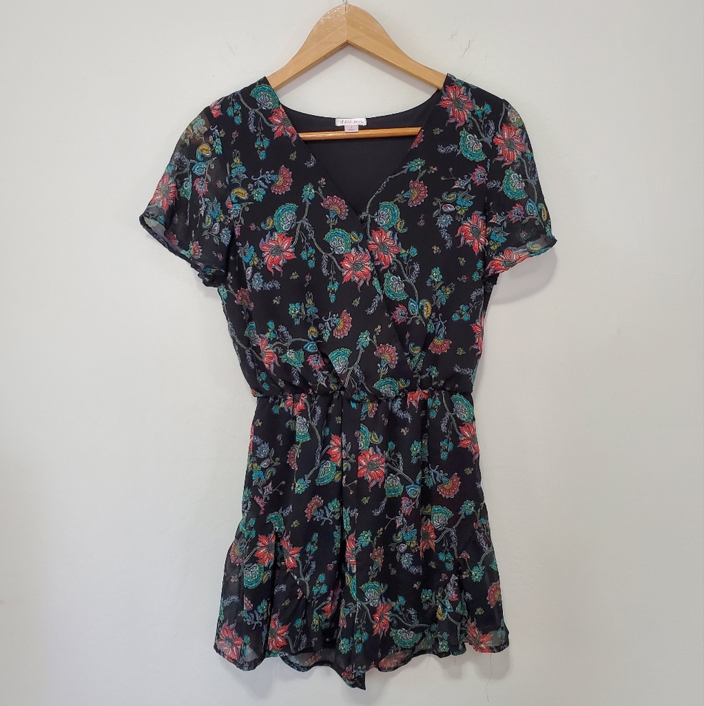 Black Floral Romper